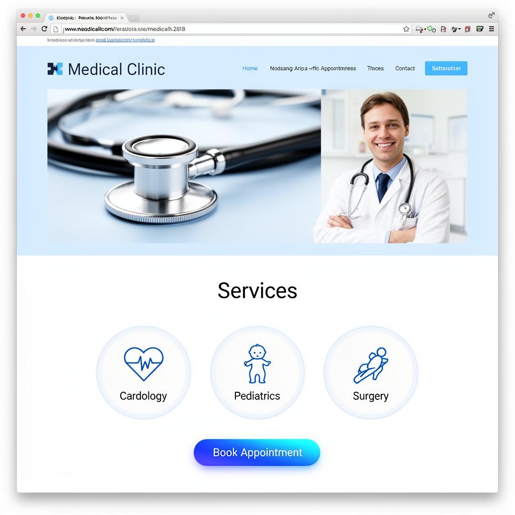 A generic 2018-era medical clinic WordPress site
